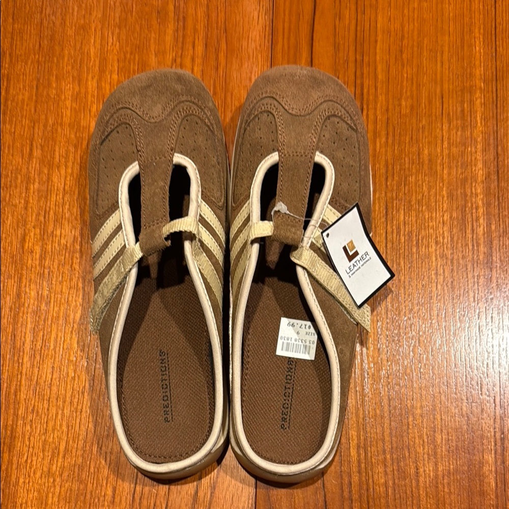 Predictions vintage 90s Payless brand women’s Brown leather Slip-On sneakershoe